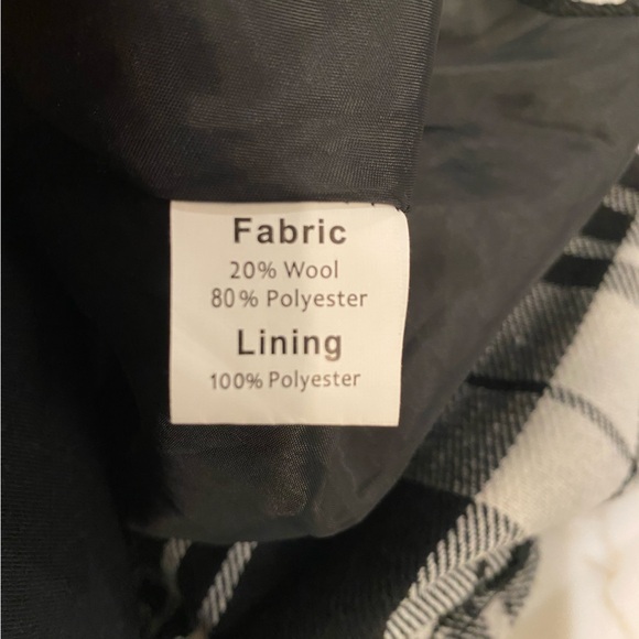 Amazon Monochrome Plaid Midi Skirt w/ Faux Leather Trimmed Pockets, size XL - Picture 7 of 7